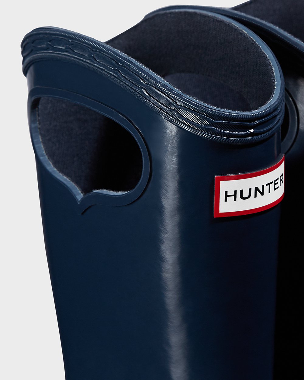 Kids Hunter Rain Boots Navy - Original First Classic Grab Handle Gloss - 3216957-WU